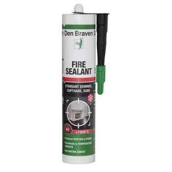 Etansant Den Braven Fire Sealant , negru, rezistent la temperatura 1200 grade, 280 ml Etansant Den Braven Fire Sealant , negru, rezistent la temperatura 1200 grade, 280 ml