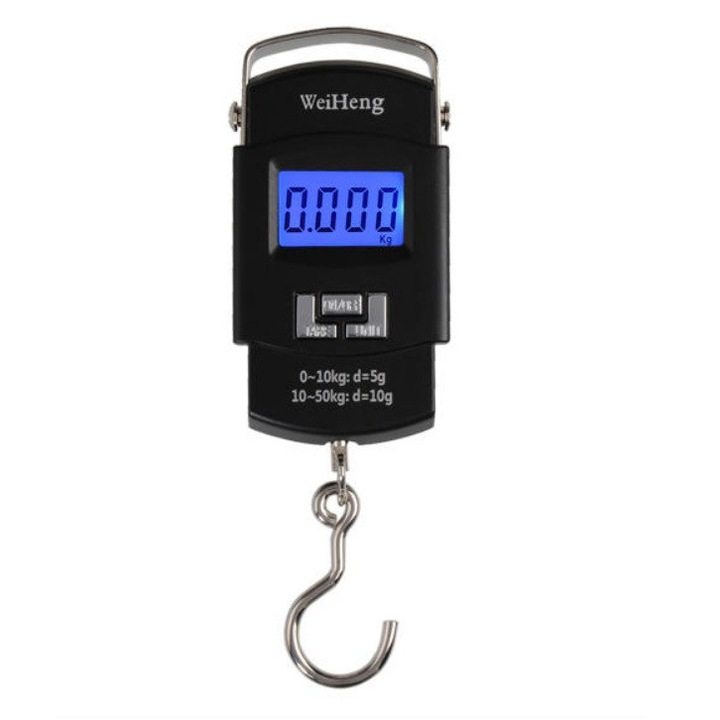 Cantar electronic, 50 KG portabil, rezistent, diviziune 10 g, LCD, negru