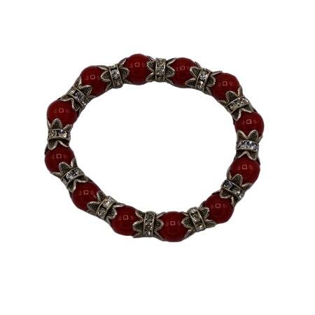 Bratara cu multiple perle rafinate, D&J Exclussive, rosu