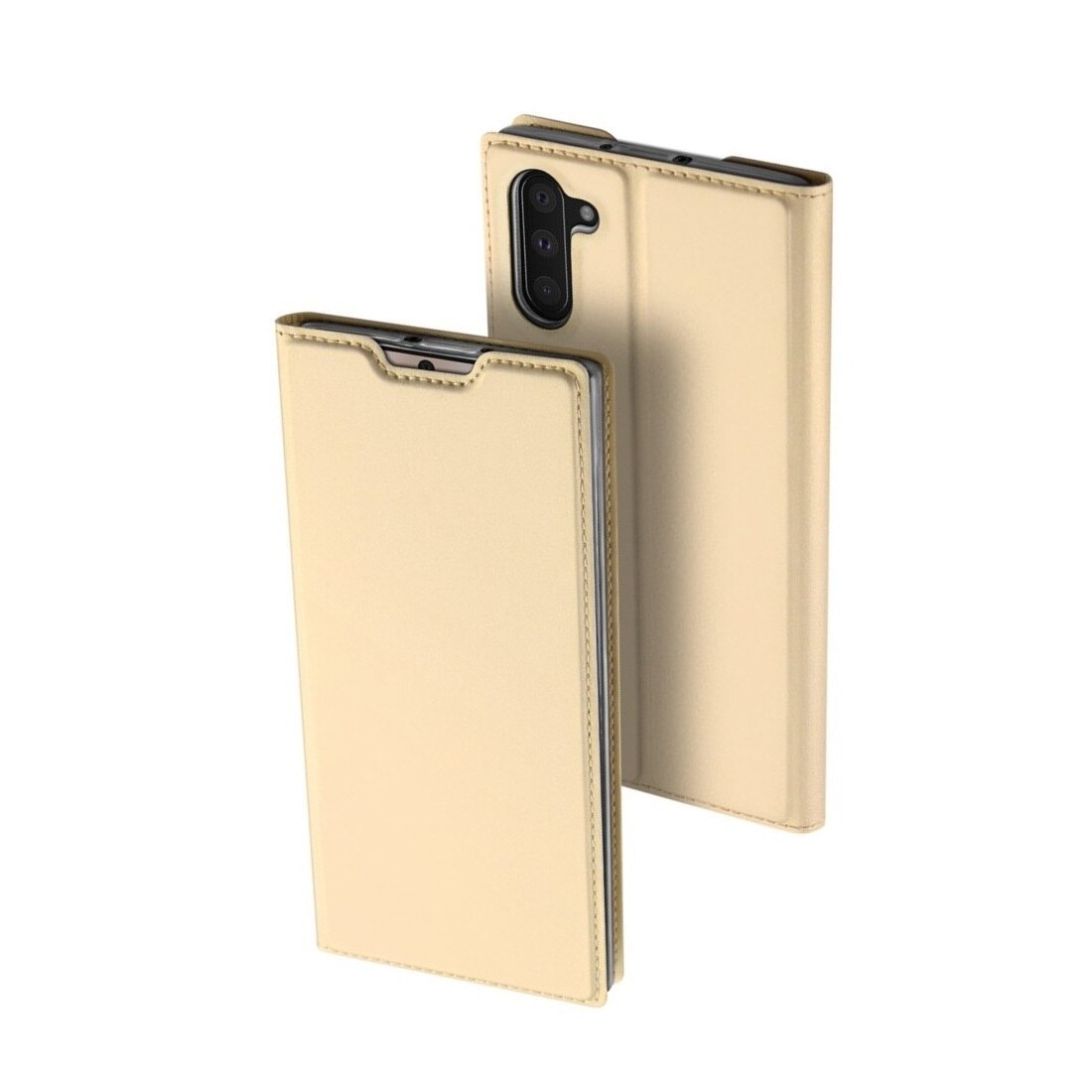 Husa Samsung Galaxy Note 10, Flip / Book, Stand si Buzunar Card, DUX DUCIS, Piele, Gold