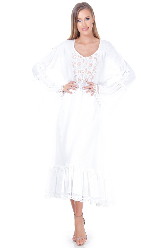 Rochie multicolora vascoza cu fota tull Liza Panait ID-33E