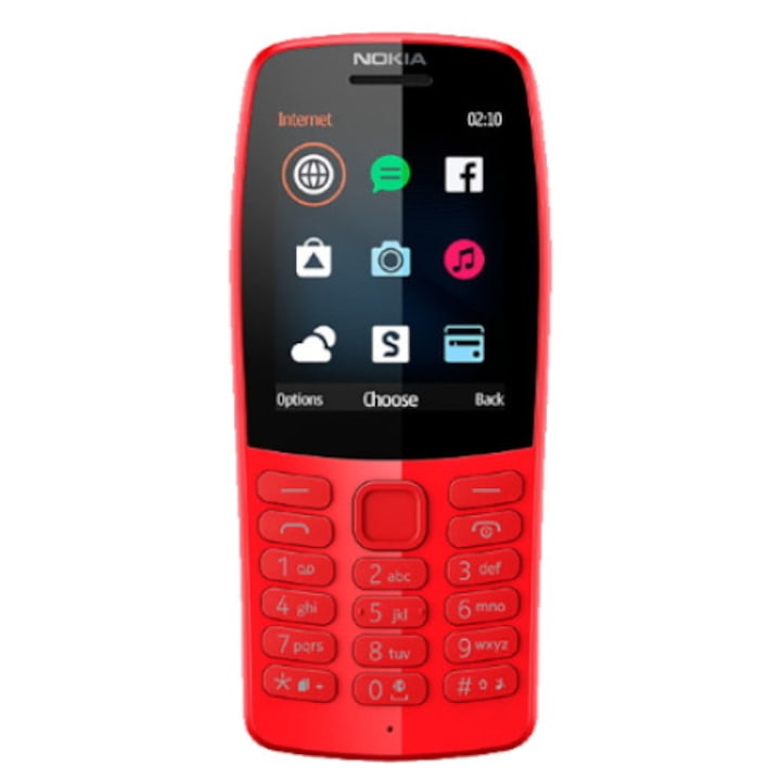 Мобилен телефон Nokia, 210 (2019), FM радио, Dual SIM, Червен