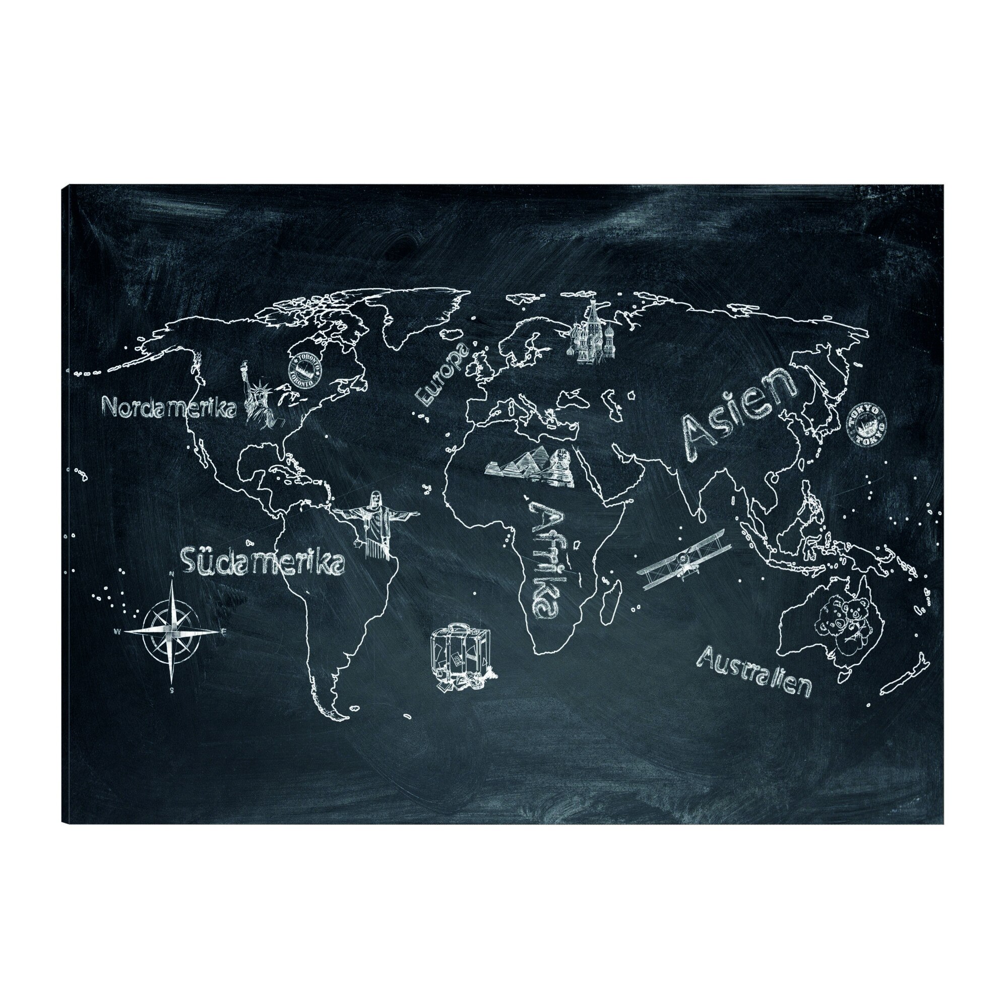 Tablou canvas - Lectie de geografie limba germana - 120 x 80 cm