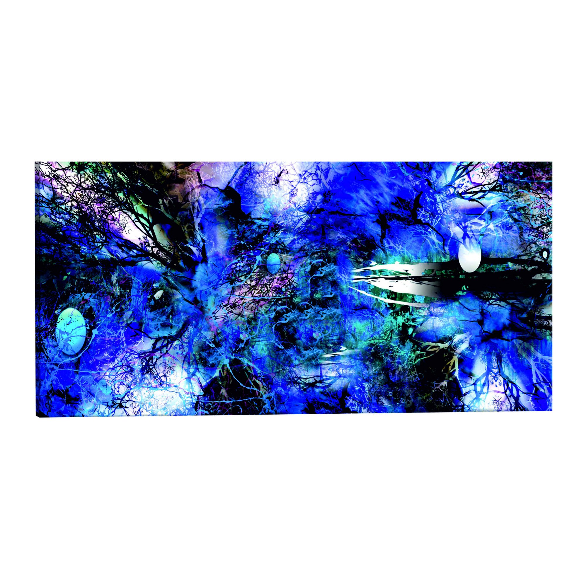 Tablou canvas - Haosul artistic albastru - 135 x 45 cm