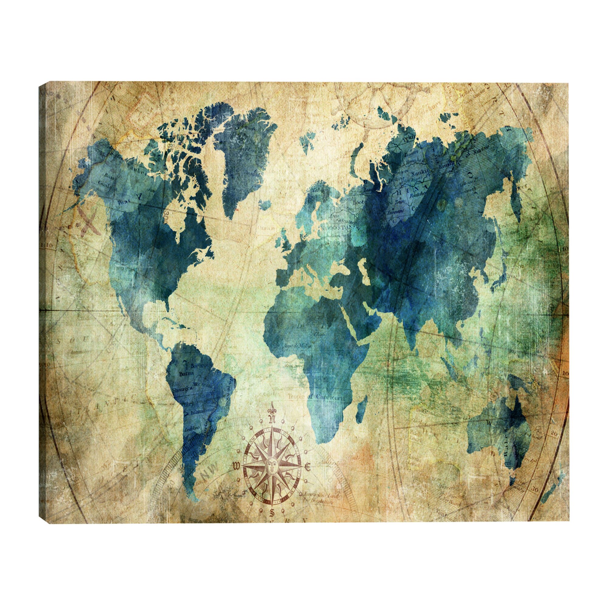 Tablou canvas - Retro Map Wide - 120 x 80 cm