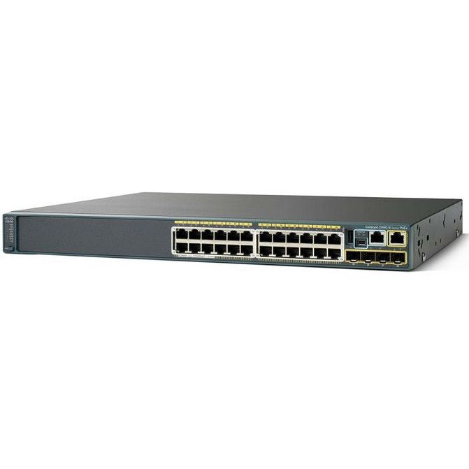 Cisco Catalyst 2960-X 24 GigE PoE 370W, 4 x 1G SFP, LAN Base - WS-C2960X-24PS-L