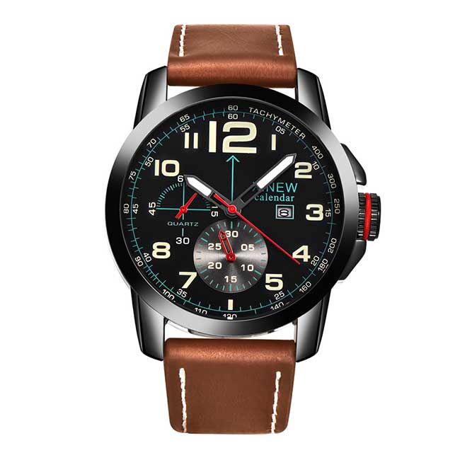 Ceas XINEW Barbatesc Quartz Sport Orange, PN999375OE, curea din piele, afisaj Analog