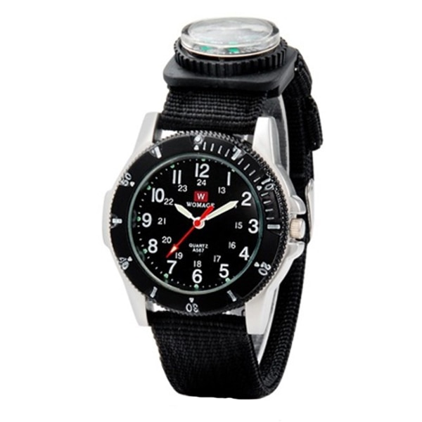 Ceas WoMaGe Unisex Quartz Casual Elegant Negru, PN999999NU, curea din textil, afisaj Analog