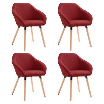 Set de 4 scaune pentru living, vidaXL, Grena, 62 x 54 x 83,5 cm, cadru lemn Set de 4 scaune pentru living, vidaXL, Grena, 62 x 54 x 83,5 cm, cadru lemn