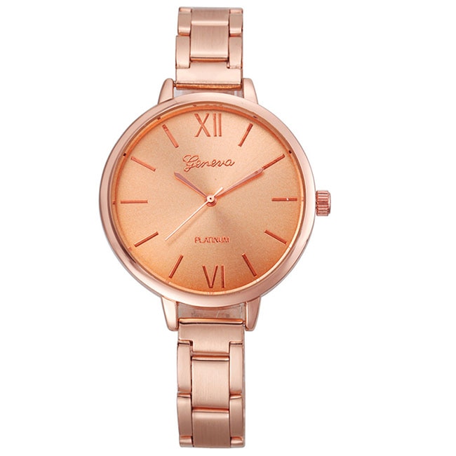 Ceas Geneva Dama Quartz Casual Elegant Rose, PN999771RE, curea din metal (zale), afisaj Analog
