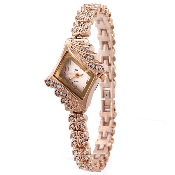 Ceas jw Dama Quartz Elegant Gold, PN999123GD, curea din metal (zale), afisaj Analog