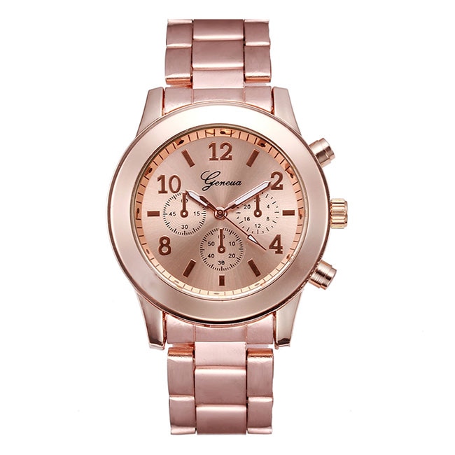 Ceas Geneva Dama Quartz Casual Elegant Rose, PN999211RE, curea din metal (zale), afisaj Analog