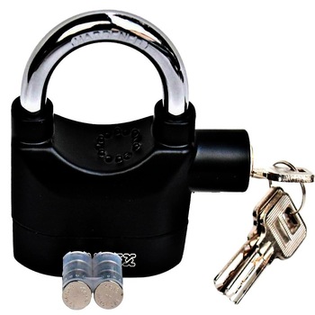 Lacat masiv cu alarma Stahlex 65 mm Lacat masiv cu alarma Stahlex 65 mm