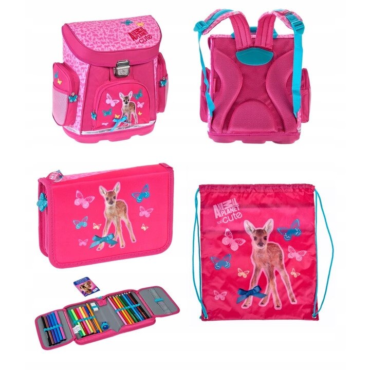 Set ghiozdan scoala animal planet