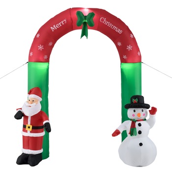 Pergola-poarta gonflabila pentru Craciun iluminata cu LED,cu figurine, en. casa, 240 x 220 x 85 cm, 230 V, nylon, multicolor Pergola-poarta gonflabila pentru Craciun iluminata cu LED,cu figurine, en. casa, 240 x 220 x 85 cm, 230 V, nylon, multicolor