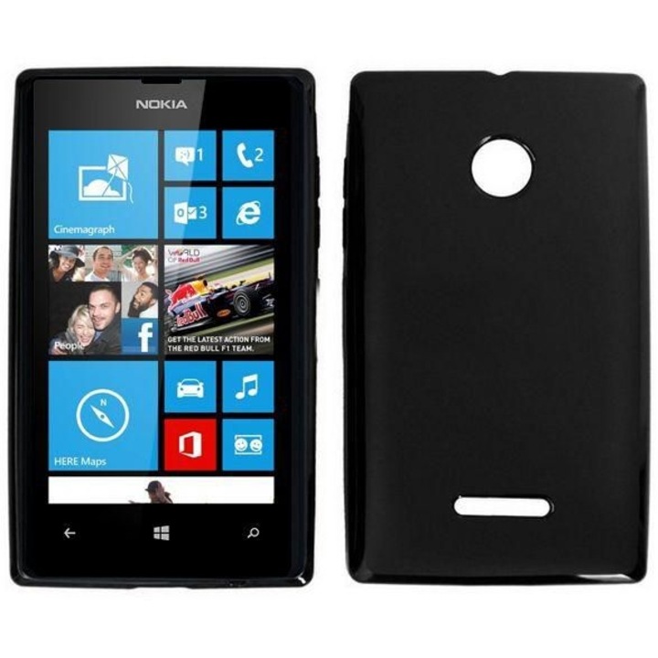Силиконов гръб Omni Extra за Nokia Lumia 435, Черен