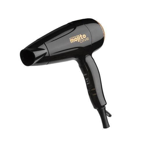 Uscator de par pliabil Artero Mojito One, 1000W, Plastic, Negru/Auriu