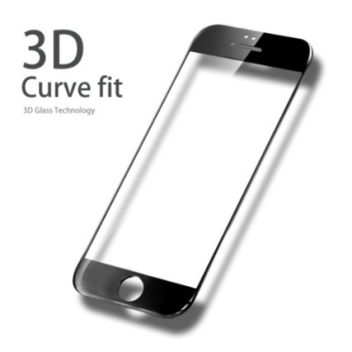 Стъклен Протектор No Brand, съвместим с Iphone 6 Plus, 6s Plus, 5D, Full Glue , Черен