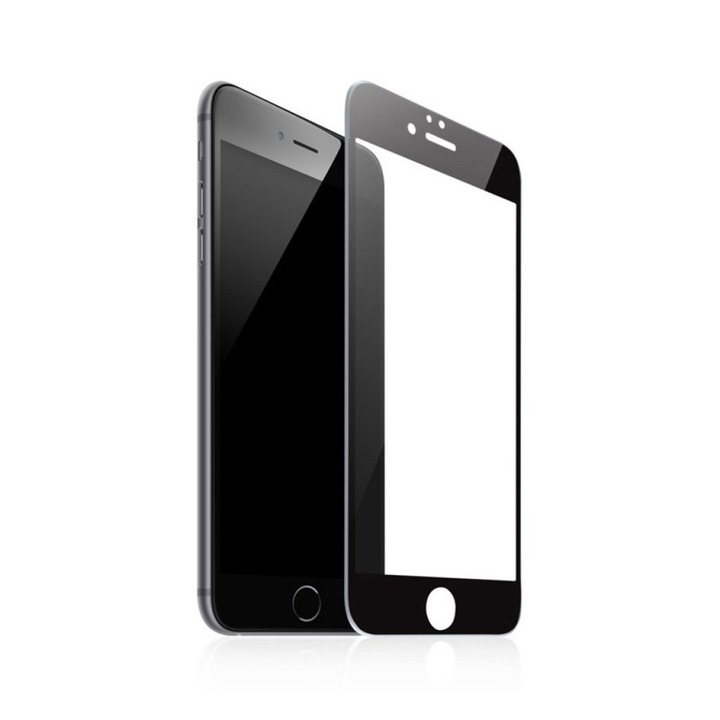 Стъклен Протектор No Brand, съвместим с Iphone 7 Plus, Iphone 8 Plus, 5D, Full Glue , Черен