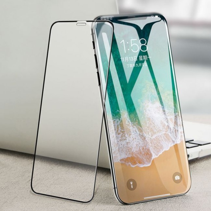 Стъклен Протектор No Brand, съвместим с Iphone X, Iphone Xs, 5D, Full Glue , Черен