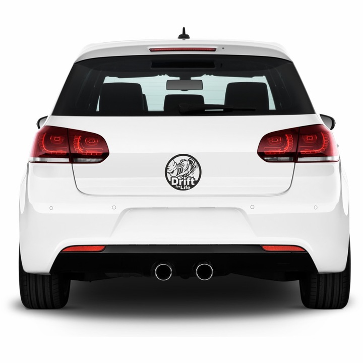 Sticker decorativ pentru masina, Auto, modern, Tuning, Drift for life, utilizat pentru luneta, spatele masinii, usi si geamuri, Negru, PVC autocolant, 12 x 12 cm