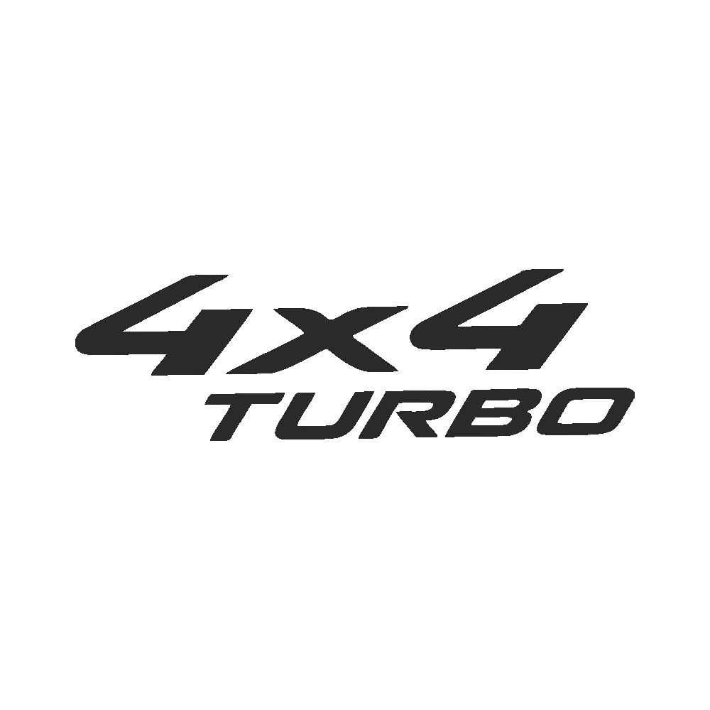 Sticker decorativ, Auto, Tuning, 4 x 4 turbo, Negru, PVC autocolant, 20 x 6 cm