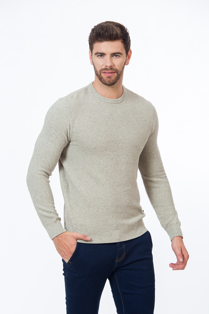 Pulover BE YOU bob si guler rotund, Bej