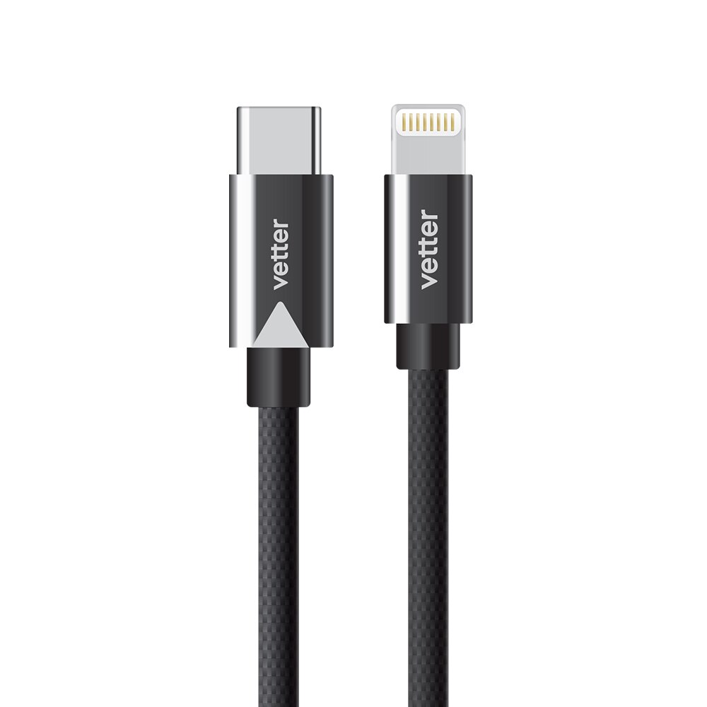 Cablu Vetter USB-C to Lightning With PD Quick Charge Negru