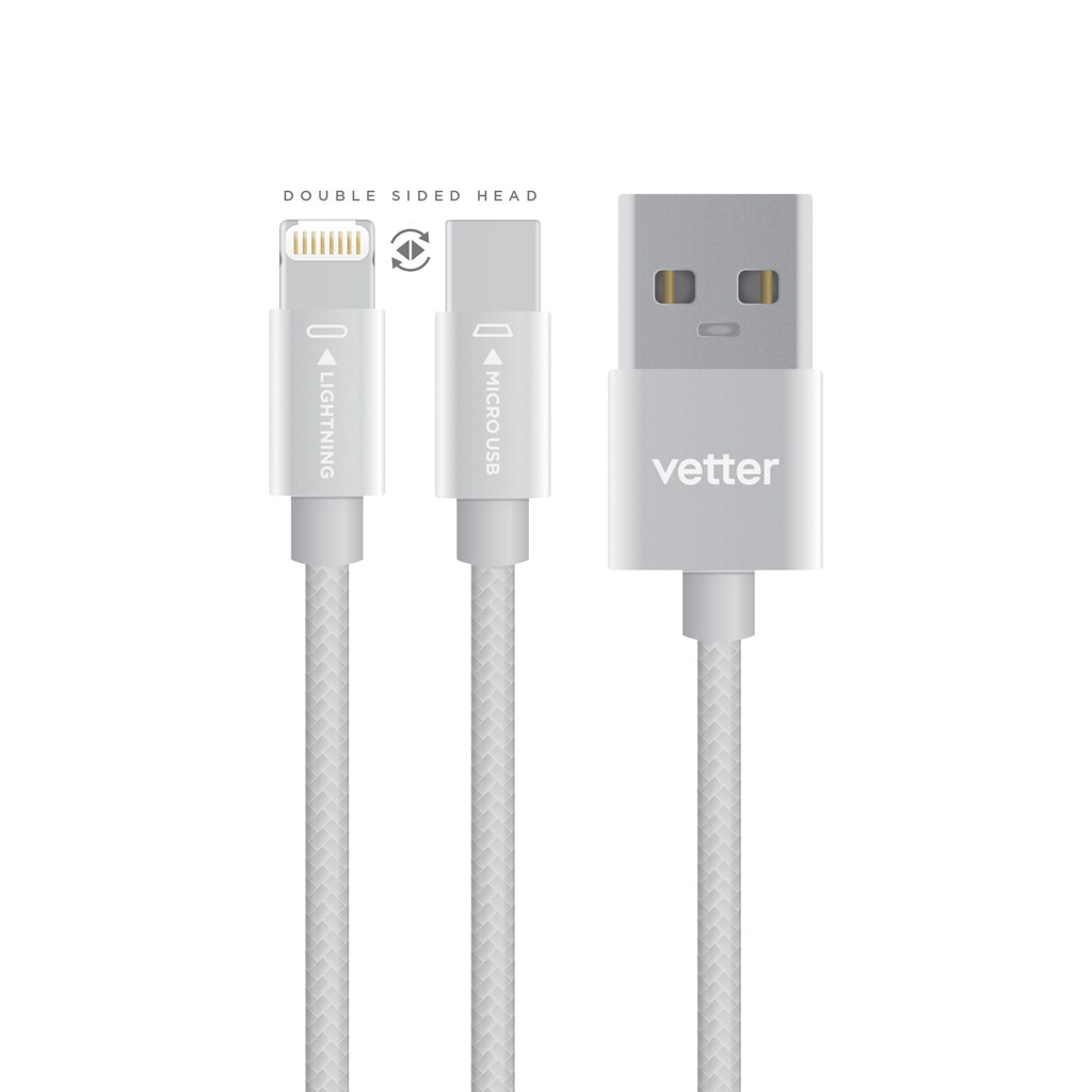 Cablu Vetter Lightning With Micro USB Dual Cable 18 CM