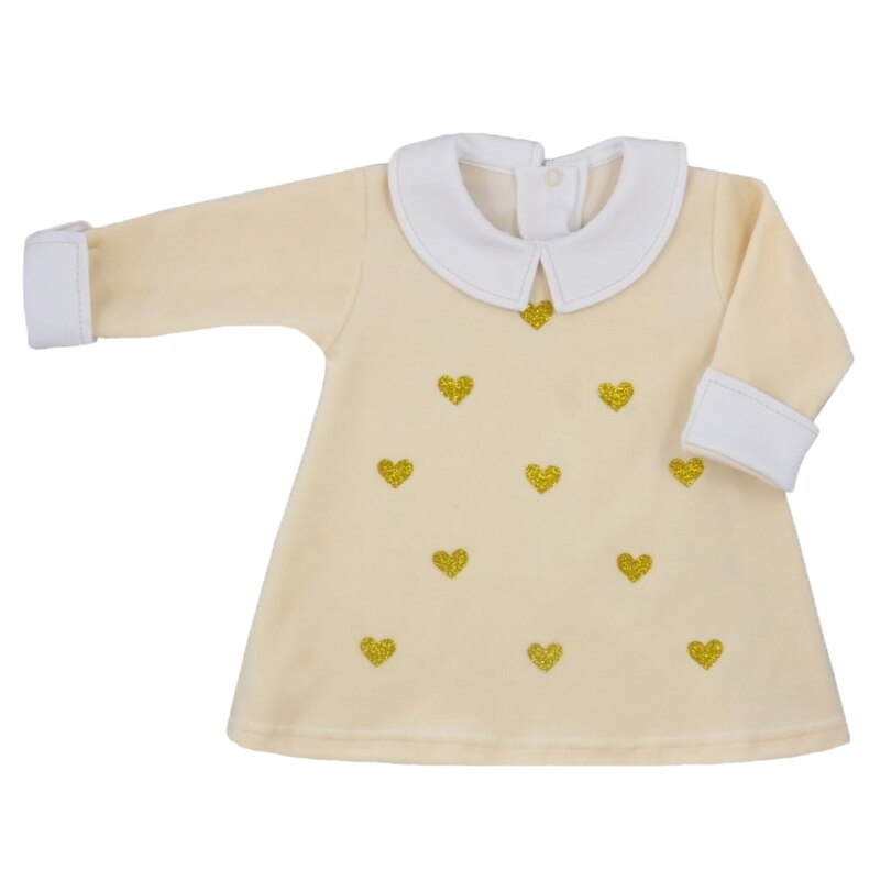 Rochie cu maneca lunga pentru fete Koala 04-842C1C, Crem, 86 cm