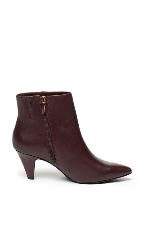 Tamaris, Hegyes orrú bőr bokacsizma, lila, 40