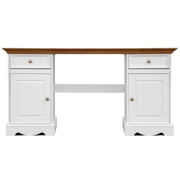 Birou Belluno Ambient din lemn masiv de pin, alb/ stejar, H 78 cm X L 155 cm X l 53 cm Birou Belluno Ambient din lemn masiv de pin, alb/ stejar, H 78 cm X L 155 cm X l 53 cm