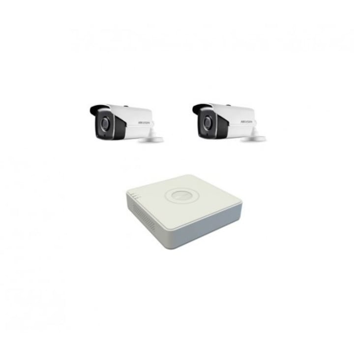 Kit supraveghere video Hikvision 2MP, cu 3 camere 2MP de interior si HDD 1 TB cu accesorii montaj MK171