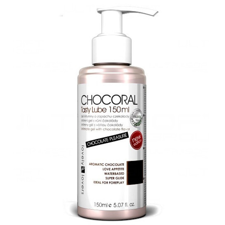 Csokoládé ízű kenőanyag Lovely Lovers ™ Chocoral, fokozott élvezet, irritációgátló, prelude új formula 150 ml