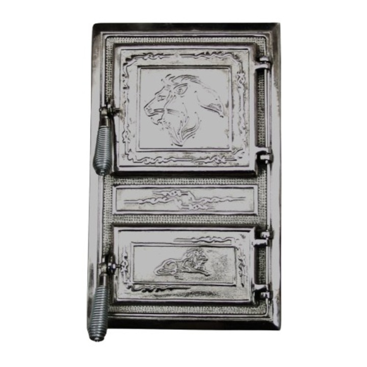 Usa monobloc nichelata pentru soba, BuildXell, model Leo, 470x250mm