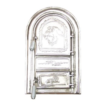 Usa nichelata pentru semineu , BuildXell, model Leo, 555x345mm Usa nichelata pentru semineu , BuildXell, model Leo, 555x345mm