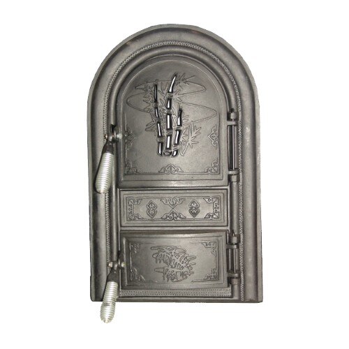 Usa nichelata pentru semineu , BuildXell, model Bamboo, 555x345mm