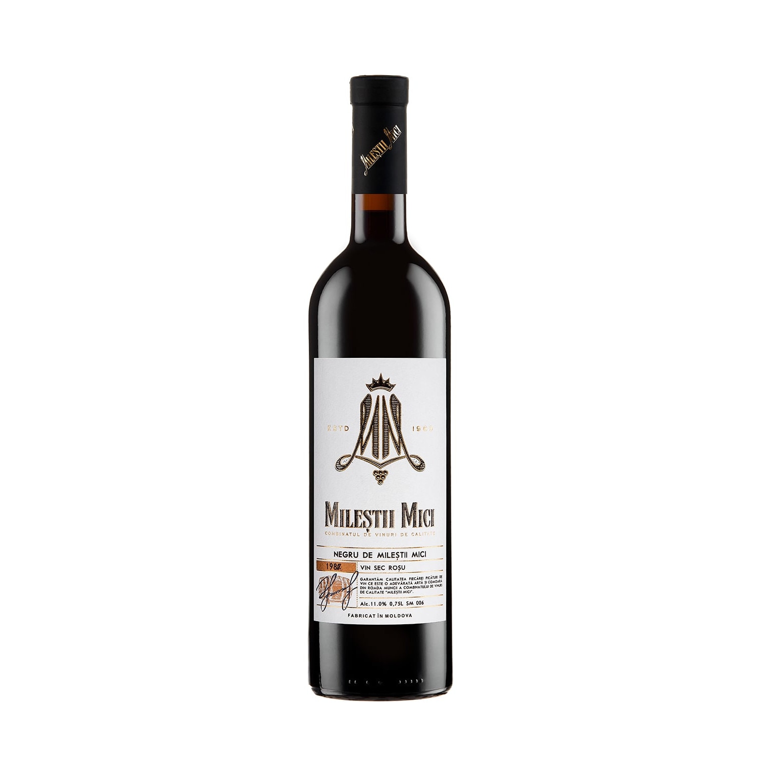 Vin Rosu Sec Negru De Milestii Mici 0 75l Alcool 11 Emag Ro