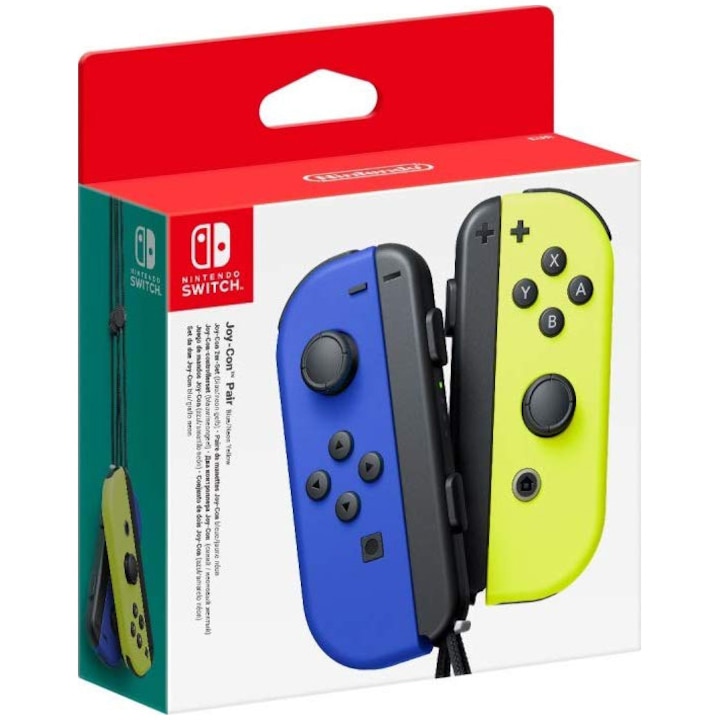 Controller Nintendo Switch Joy pentru Con Pair, Neon Blue & Neon Yellow