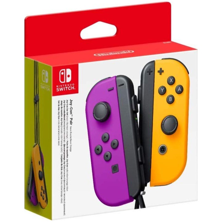 Controller Nintendo Switch Joy pentru Con Pair, Neon Purple & Neon Orange