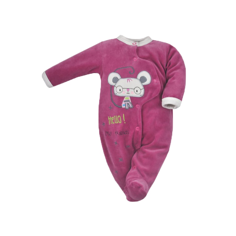 Salopeta cu maneca lunga pentru fete Koala Hello 04-851M, Mov, 80 cm