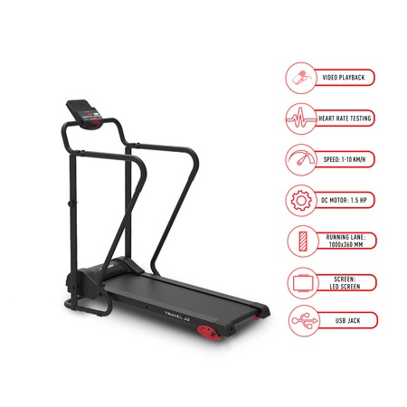 Banda de alergat electrica Orion Travel J2, greutate suportata 110kg, inclinare manuala, pliabila, roti transport