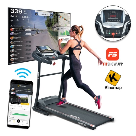 Banda de alergat electrica Orion Core Y3, bluetooth, aplicatie FITSHOW, greutate maxima suportata 100kg, viteza maxima 10km/h