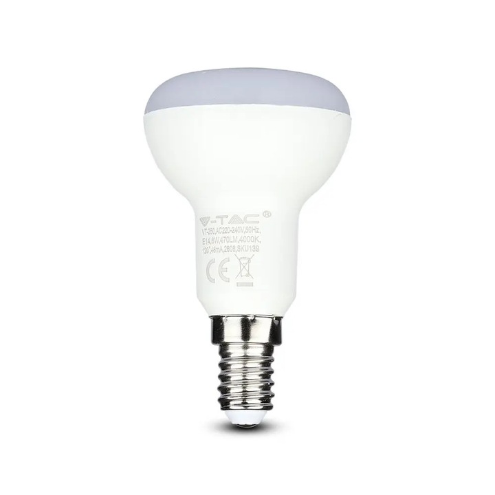 R50 Led Izzó, Samsung Chip, E14, 6W (40W), Hideg Fény, 470 Lm, A +, V-Tac