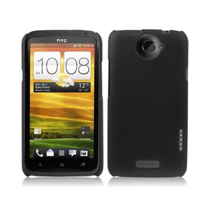 Протектор AT за HTC ONE Х, пластмасов, case, черен