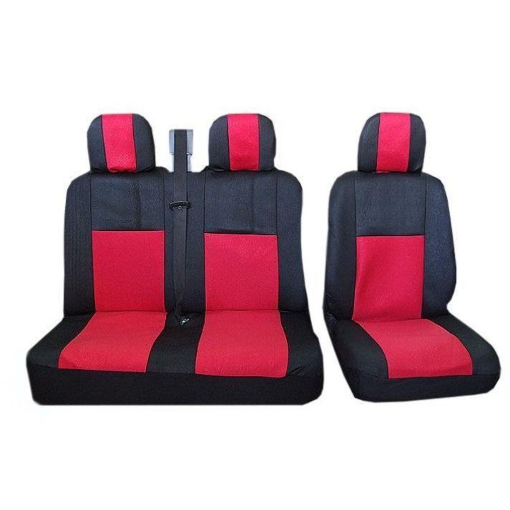Калъфи/тапицерия за предни седалки Flexzon за Mercedes Sprinter, Volkswagen Crafter, Текстил, Червени