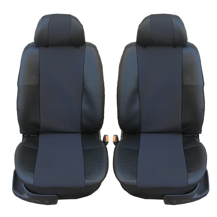 Универсални калъфи тапицерия за предни седалки Flexzon, черни, Текстил/Еко кожа