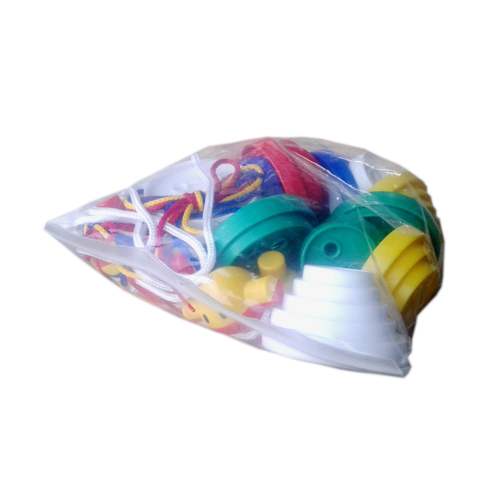 Nasturi de insirat plastic Gigant, Commotion, set de 44 bucati, multicolor