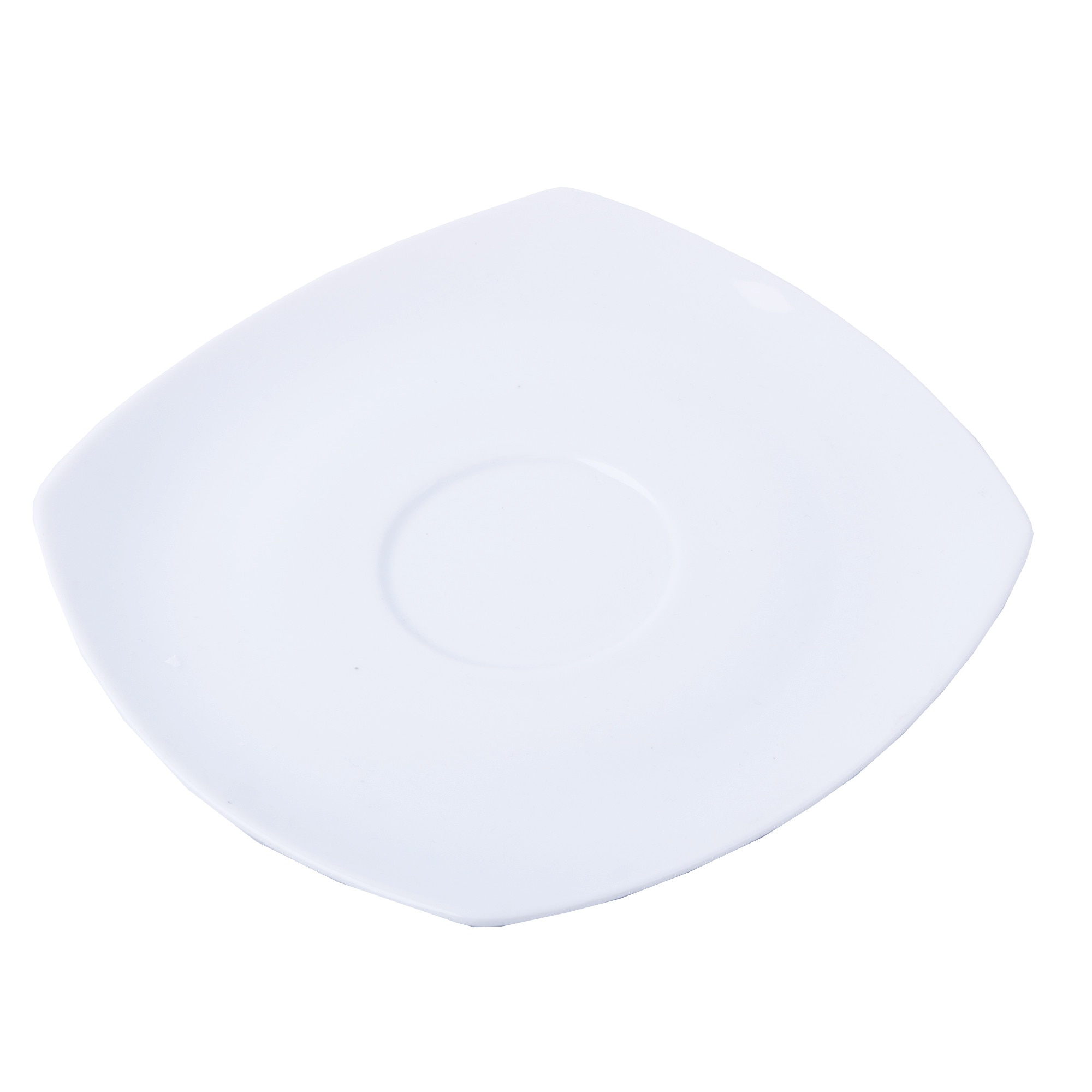 Farfurie de portelan pentru cafea Bavaria, 17.5 cm, patrata, Alb