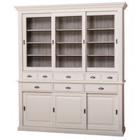 bufet szel-mob cu 3 usi glisante 3 sertare 3 usi sticla glisante 5 sertare culoare grialb murdar 100 lemn masiv 199 x 48 x 225 cm imagen 12_0_
0
